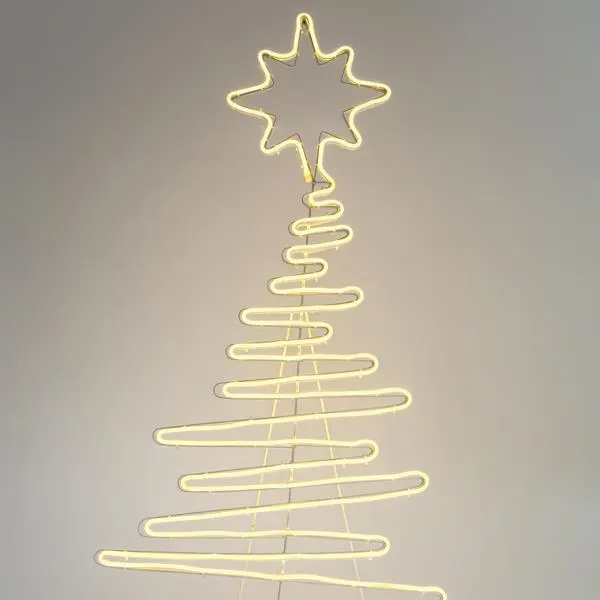 XMAS ΔΕΝΤΡΟ ΝΕΟΝ ΦΩΤΟΣΩΛΗΝΑΣ LED 7m ΜΟΝΟΚΑΝΑΛΟΣ ΘΕΡΜΟ ΛΕΥΚO 108x52cm IP44