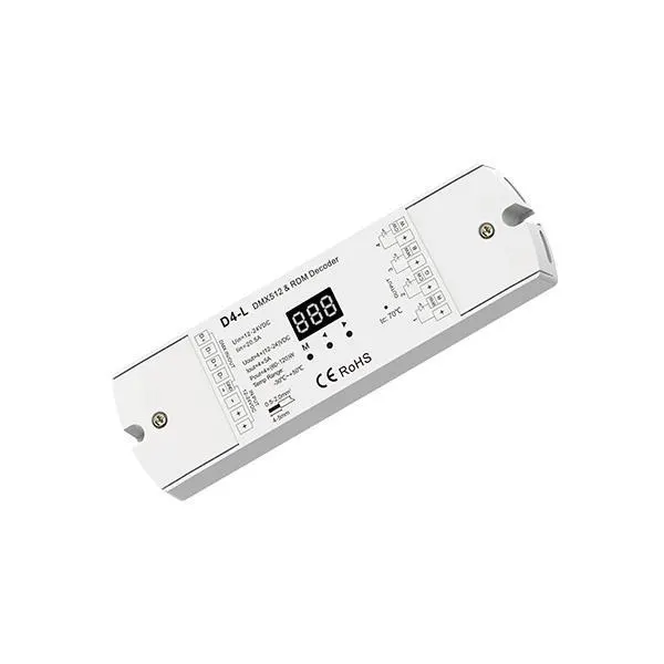 DMX512/RDM DECODER RGBW 5A*4CH 12-48VDC MAX20A D4-L