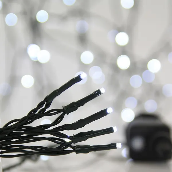 XMAS ΛΑΜΠΑΚΙ ΣΕΙΡΑ 700 LED 3mm 31V ΜΕΤΑΣΧΗΜΑΤΙΣΤΗ ΜΕ 8 ΠΡΟΓΡΑΜΜΑΤΑ & ΜΝΗΜΗ ΠΡΑΣΙΝΟ PVC ΚΑΛΩΔΙΟ ΛΕΥΚΟ LED ΑΝΑ 5cm ΠΑΡΟΧΗ 3m ΙΡ44