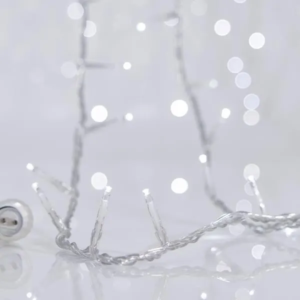 XMAS ΛΑΜΠΑΚΙ ΣΕΙΡΑ 300 LED 3mm 31V ΜΕΤΑΣΧΗΜΑΤΙΣΤΗ 4 ΕΠΕΚΤΑΣΕΙΣ ΕΩΣ 3 ΣΕΤ ΔΙΑΦΑΝΟ PVC ΚΑΛΩΔΙΟ ΛΕΥΚΟ LED ΑΝΑ 5cm ΠΑΡΟΧΗ 3m ΙΡ44