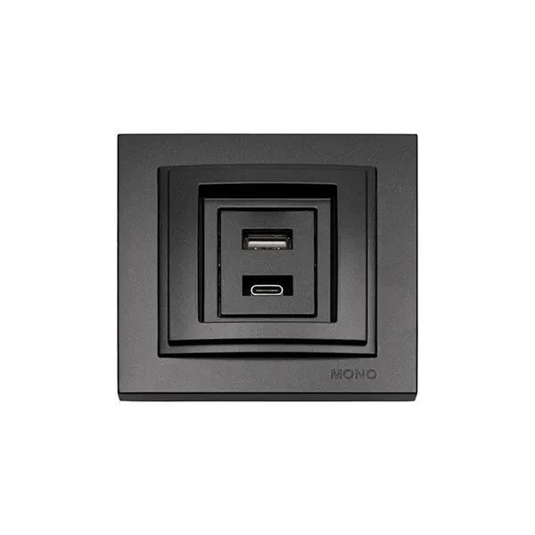 ΠΡΙΖΑ USB 220V / 5V 2.4A ΜΑΥΡΟ