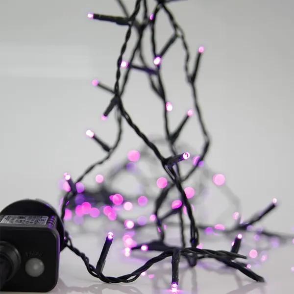 XMAS ΛΑΜΠΑΚΙ ΣΕΙΡΑ 240 LED 3mm 31V ΜΕΤΑΣΧΗΜΑΤΙΣΤΗ ΜΕ 8 ΠΡΟΓΡΑΜΜΑΤΑ & ΜΝΗΜΗ ΠΡΑΣΙΝΟ PVC ΚΑΛΩΔΙΟ ΜΩΒ LED ΑΝΑ 5cm ΠΑΡΟΧΗ 3m ΙΡ44