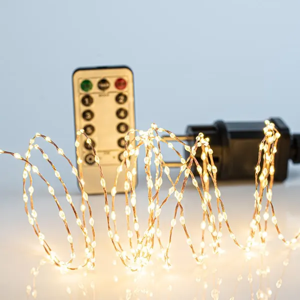 XMAS ΛΑΜΠΑΚΙ ΣΕΙΡΑ 300 MINI LED ΜΕ ΜΕΤΑΣΧΗΜΑΤΙΣΤΗ & ΤΗΛΕΧΕΙΡΙΣΤΗΡΙΟ (ON/OFF ΧΡΟΝΟΔΙΑΚΟΠΤΗ DIMMER) ΜΠΡΟΝΖΕ ΧΑΛΚΙΝΟ ΚΑΛΩΔΙΟ ΘΕΡΜΟ ΛΕΥΚΟ LED ANA 1.5cm ΠΑΡΟΧΗ 3m ΙΡ44