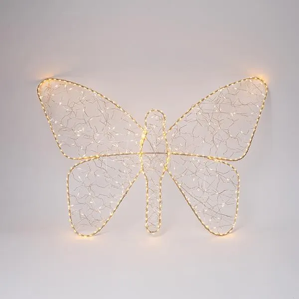XMAS ΦΩΤΙΖΟΜΕΝΗ ΠΕΤΑΛΟΥΔΑ 98cm 24V ΜΕΤΑΣΧΗΜΑΤΙΣΤΗ ΧΡΟΝΟΔΙΑΚΟΠΤΗ ΑΣΗΜΙ ΧΑΛΚΙΝΟ ΚΑΛΩΔΙΟ 380 ΣΚΟΥΡΟ ΘΕΡΜΟ ΛΕΥΚΟ & 320+60 FLASH ΘΕΡΜΟ ΛΕΥΚΟ LED ΠΑΡΟΧΗ 5m IP44