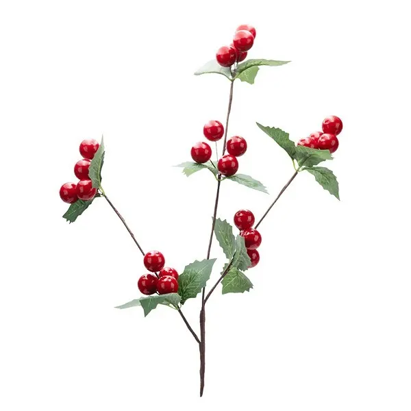 ΚΛΑΔΙ ΜΕ BERRIES ΚΟΚΚΙΝΑ ΜΕΤΑΛΛΙΖΕ ΣΕ ΜΠΟΥΚΕΤΑΚΙΑ 59cm