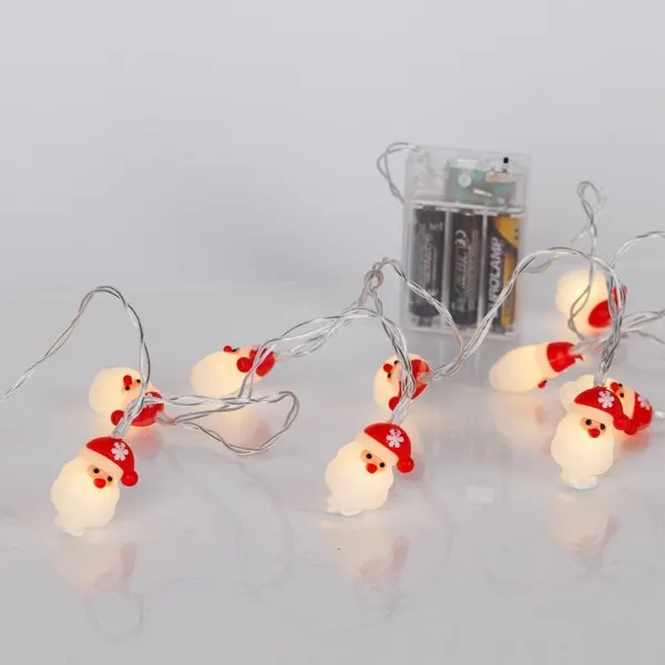 XMAS ΛΑΜΠΑΚΙ ΣΕΙΡΑ 10 LED 5mm ΑΓΙΟΣ ΒΑΣΙΛΗΣ ΜΠΑΤΑΡΙΑΣ 3AA ΜΕ ΧΡΟΝΟΔΙΑΚΟΠΤΗ ΔΙΑΦΑΝΟ PVC ΚΑΛΩΔΙΟ ΘΕΡΜΟ ΛΕΥΚΟ LED ΑΝΑ 15cm ΠΑΡΟΧΗ 30cm IP20