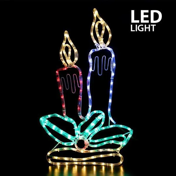 XMAS ΚΕΡΙΑ ΦΩΤΟΣΩΛΗΝΑΣ LED 6m ΜΟΝΟΚΑΝΑΛΟΣ 42x70cm ΧΡΩΜΑΤΙΣΤΟ IP44