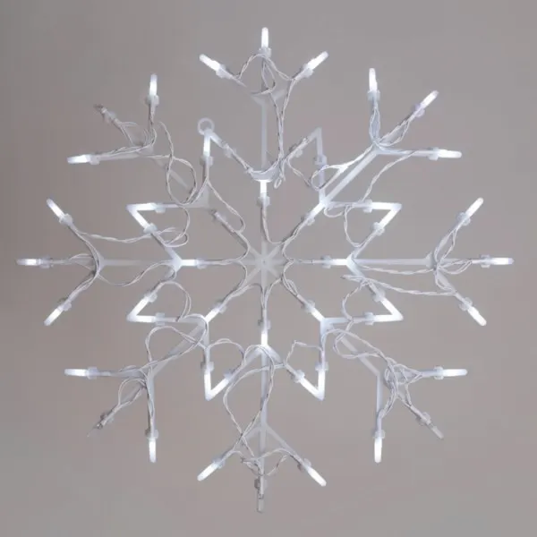 ΣΕΙΡΑ, 50 LED 5mm, ΣΕ PVC ΒΑΣΗ ΜΕ ΣΧΕΔΙΟ ΧΙΟΝΟΝΙΦΑΔΑ, 230V, ΑΣΠΡΟ PVC ΚΑΛΩΔΙΟ, ΛΕΥΚΟ LED + 10 ΛΕΥΚΑ FLASH LED, ΠΡΟΕΚΤΑΣΗ ΠΑΡΟΧΗΣ 3m, IP44