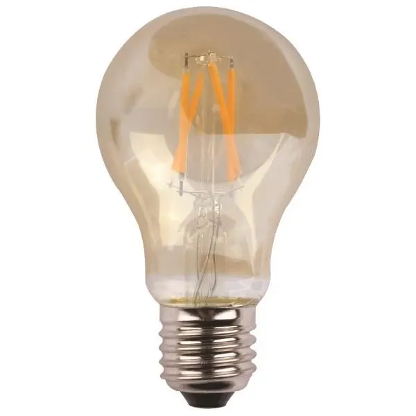 ΛΑΜΠΑ ΚΟΙΝΗ LED CROSSED FILAMENT 7W 806lm E27 2400K 220-240V GOLD GLASS DIMMABLE