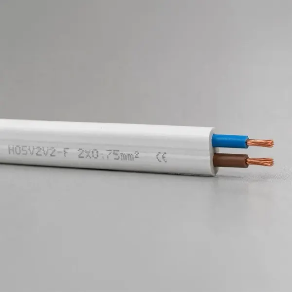 ΚΑΛΩΔΙΟ ΕΥΚΑΜΠΤΟ ΟΒΑΛ H05V2V2-F 2X0,75mm² ΛΕΥΚΟ (100m/Roll)