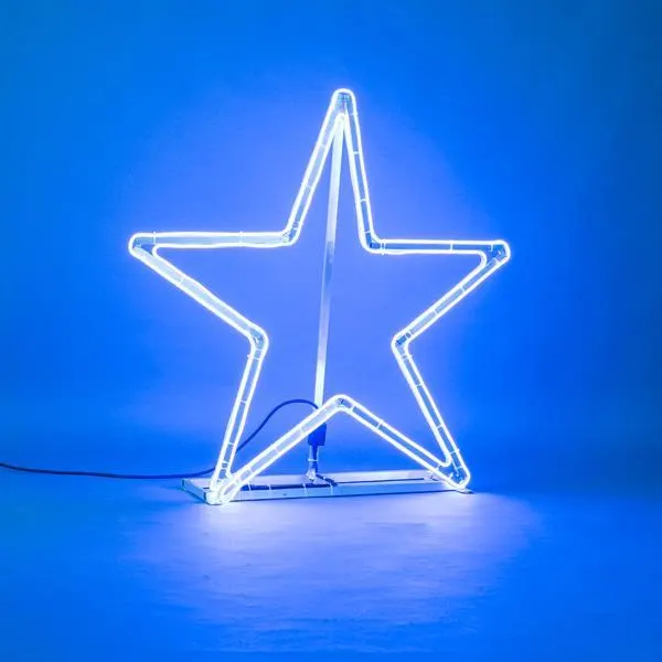 XMAS ΕΠΑΓΓΕΛΜΑΤΙΚΟ ΣΧΕΔΙΟ 2D ΑΣΤΕΡΙ NEON ΦΩΤΟΣΩΛΗΝΑ ΔΙΠΛΗΣ ΟΨΗΣ ΜΠΛΕ 95x94cm IP65