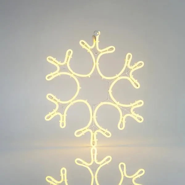 XMAS ΧΙΟΝΟΝΙΦΑΔΑ ΝΕΟΝ ΦΩΤΟΣΩΛΗΝΑΣ LED 3m ΜΟΝΟΚΑΝΑΛΟΣ ΘΕΡΜΟ ΛΕΥΚΟ 38x35cm IP44