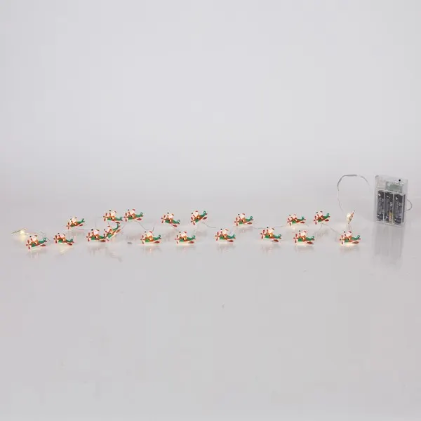 XMAS ΛΑΜΠΑΚΙ ΣΕΙΡΑ 20 MINI LED ΑΓΙΟΣ ΒΑΣΙΛΗΣ ΜΕ ΑΕΡΟΠΛΑΝΟ ΜΠΑΤΑΡΙΑΣ 3AA ΜΕ ΧΡΟΝΟΔΙΑΚΟΠΤΗ ΑΣΗΜΙ ΧΑΛΚΙΝΟ ΚΑΛΩΔΙΟ ΘΕΡΜΟ ΛΕΥΚΟ LED ΑΝΑ 10cm ΠΑΡΟΧΗ 30cm IP20
