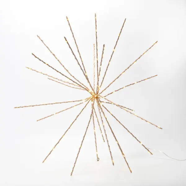 XMAS ΑΣΤΡΙΚΗ ΕΚΡΗΞΗ ΜΕ GLITTER 50cm 168 MINI LED ΜΕΤΑΣΧΗΜΑΤΙΣΤΗ ΜΠΡΟΝΖΕ ΜΕΤΑΛΛΙΚΟΣ ΣΚΕΛΕΤΟΣ ΜΠΡΟΝΖΕ ΧΑΛΚΙΝΟ ΚΑΛΩΔΙΟ ΘΕΡΜΟ ΛΕΥΚΟ LED ΠΑΡΟΧΗ 5m IP44