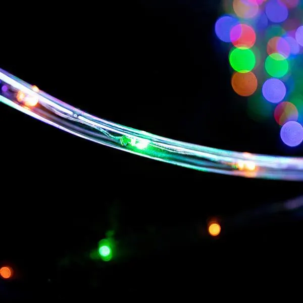 XMAS ΦΩΤΟΣΩΛΗΝΑΣ 230V LED 50m ΔΙΚΑΝΑΛΟΣ ΠΡΟΣΤΑΣΙΑ UV ΔΙΑΦΑΝΟΣ ΣΩΛΗΝΑΣ 13mm ΧΡΩΜΑΤΙΣΤΟ 36 LED/m ΚΟΠΗ/2m 3 ΣΕΤ ΕΞΑΡΤΗΜΑΤΑ IP65