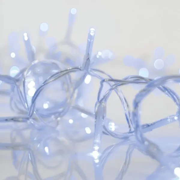 XMAS ΛΑΜΠΑΚΙ ΒΡΟΧΗ 100 LED 3mm 31V ΜΕΤΑΣΧΗΜΑΤΙΣΤΗ 4 ΕΠΕΚΤΑΣΕΙΣ ΕΩΣ 3 ΣΕΤ ΔΙΑΦΑΝΟ PVC ΚΑΛΩΔΙΟ ΜΠΛΕ LED (H60 x W180cm 3/7/4/6) ΠΑΡΟΧΗ 3m ΙΡ44