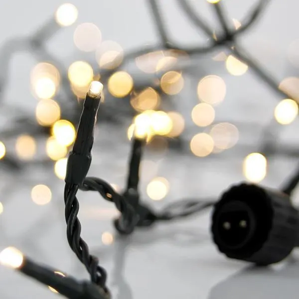 XMAS ΛΑΜΠΑΚΙ ΣΕΙΡΑ 100 LED 3mm 31V ΜΕΤΑΣΧΗΜΑΤΙΣΤΗ 4 ΕΠΕΚΤΑΣEIΣ ΕΩΣ 3 ΣΕΤ ΠΡΑΣΙΝΟ PVC ΚΑΛΩΔΙΟ ΘΕΡΜΟ ΛΕΥΚΟ LED ΑΝΑ 5cm ΠΑΡΟΧΗ 3m ΙΡ44