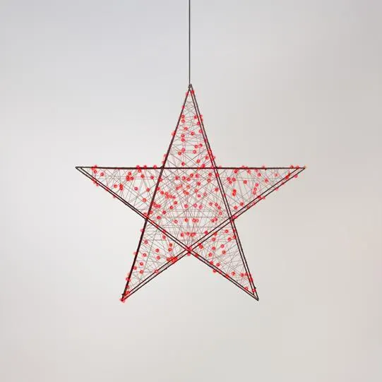 ΑΣΤΕΡΙ ΦΩΤΙΖΟΜΕΝΟ 78cm, 240 LED, 4,5V ΜΕΤΑΣΧΗΜΑΤΙΣΤΗ, TIMER, ΜΑΥΡΟΣ ΜΕΤΑΛΛΙΚΟΣ ΣΚΕΛΕΤΟΣ, ΜΑΥΡΟ ΧΑΛΚΙΝΟ ΚΑΛΩΔΙΟ, ΚΟΚΚΙΝΟ LED, ΠΡΟΕΚΤΑΣΗ ΠΑΡΟΧΗΣ 5m, IP44