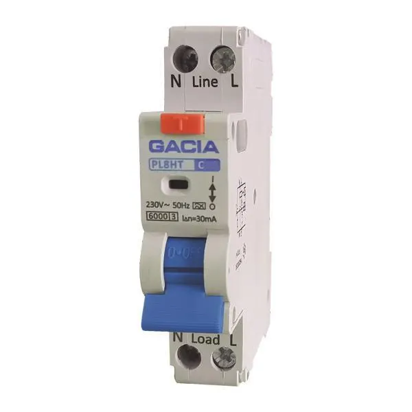 ΡΕΛΕ RCBO ΜΟΝΟΠΟΛΙΚΟ 40A 6KA 30mA 1+N B GACIA TYPE AC