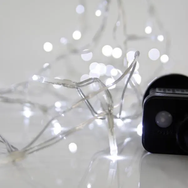 XMAS ΛΑΜΠΑΚΙ ΣΕΙΡΑ 100 LED 3mm 31V ΜΕΤΑΣΧΗΜΑΤΙΣΤΗ ΜΕ 8 ΠΡΟΓΡΑΜΜΑΤΑ & ΜΝΗΜΗ ΔΙΑΦΑΝΟ PVC ΚΑΛΩΔΙΟ ΛΕΥΚΟ LED ΑΝΑ 5cm ΠΑΡΟΧΗ 3m ΙΡ44
