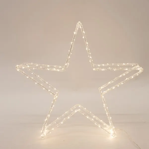 XMAS ΑΚΡΥΛΙΚΟ ΑΣΤΕΡΙ 4.5V ΜΕΤΑΣΧΗΜΑΤΙΣΤΗ 200 ΘΕΡΜΑ ΛΕΥΚΑ LED ΠΑΡΟΧΗ 5m 100x15x97cm IP44