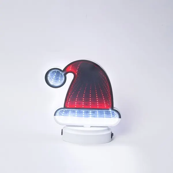 XMAS ΚΑΘΡΕΦΤΗΣ ΣΚΟΥΦΑΚΙ ΑΓΙΟΣ ΒΑΣΙΛΗΣ ΜΕ 40 LED ΜΠΑΤΑΡΙΑΣ 3AA KOKKINO & ΛΕΥΚΟ LED 16x17cm IP20
