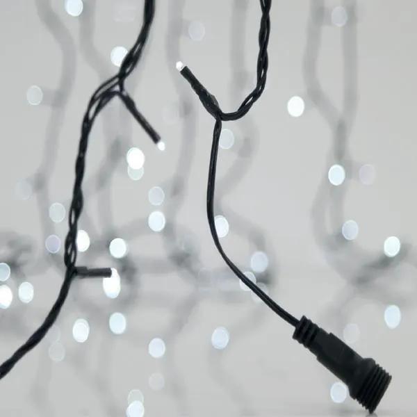XMAS ΛΑΜΠΑΚΙ ΣΕΙΡΑ 300 LED 3mm 31V ΜΕΤΑΣΧΗΜΑΤΙΣΤΗ 4 ΕΠΕΚΤΑΣΕΙΣ ΕΩΣ 3 ΣΕΤ ΠΡΑΣΙΝΟ PVC ΚΑΛΩΔΙΟ ΛΕΥΚΟ LED ΑΝΑ 5cm ΠΑΡΟΧΗ 3m ΙΡ44