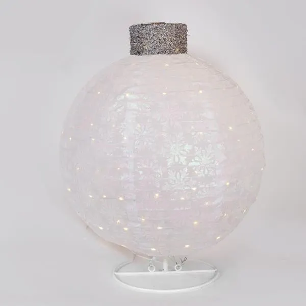 XMAS ΦΩΤΙΖΟΜΕΝΗ ΛΕΥΚΗ MΠΑΛΑ ΜΕ ΒΑΣΗ 50 MINI LED 4.5V ΜΕΤΑΣΧΗΜΑΤΙΣΤΗ ΘΕΡΜΟ ΛΕΥΚΟ ΠΑΡΟΧΗ 3m 45x45x60cm IP44