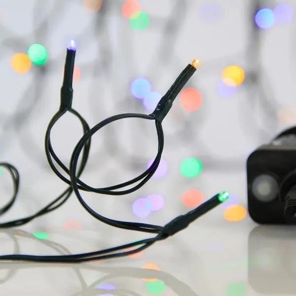 XMAS ΛΑΜΠΑΚΙ ΣΕΙΡΑ 100 LED 3mm 31V ΜΕΤΑΣΧΗΜΑΤΙΣΤΗ ΜΕ 8 ΠΡΟΓΡΑΜΜΑΤΑ & ΜΝΗΜΗ ΠΡΑΣΙΝΟ PVC ΚΑΛΩΔΙΟ ΧΡΩΜΑΤΙΣΤΟ LED ΑΝΑ 5cm ΠΑΡΟΧΗ 3m ΙΡ44