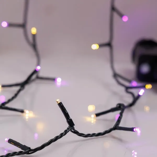 XMAS ΛΑΜΠΑΚΙ ΣΕΙΡΑ 240 LED 3mm 31V ΜΕΤΑΣΧΗΜΑΤΙΣΤΗ ΜΕ 8 ΠΡΟΓΡΑΜΜΑΤΑ & ΜΝΗΜΗ ΠΡΑΣΙΝΟ PVC ΚΑΛΩΔΙΟ ΘΕΡΜΟ ΛΕΥΚΟ & ΜΩΒ LED (ΕΝΑΛΛΑΞ) ΑΝΑ 5cm ΠΑΡΟΧΗ 3m IP44