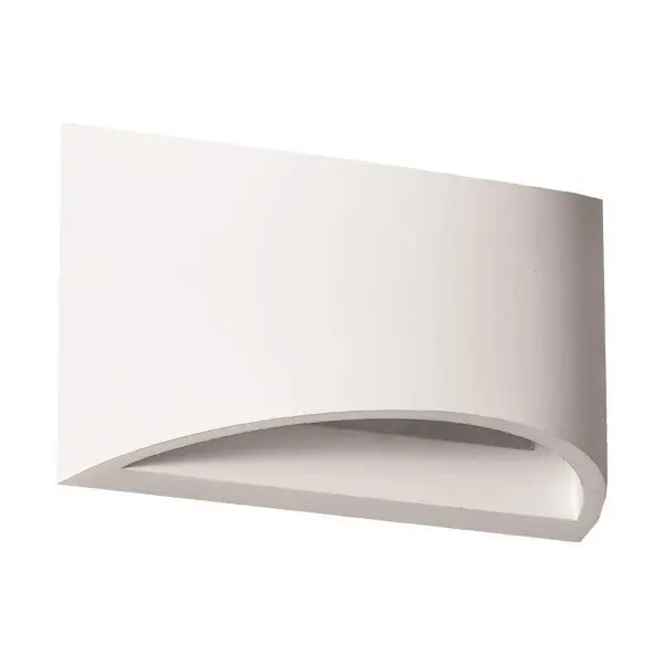 ΑΠΛΙΚΑ ΤΟΙΧΟΥ ΟΒΑΛ MEDIUM ΓΥΨΙΝΗ G9 1x6W 200x80x120mm