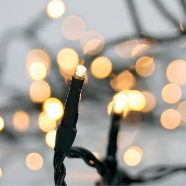 XMAS ΛΑΜΠΑΚΙ ΒΡΟΧΗ 144 LED 3mm 36V ΜΕΤΑΣΧΗΜΑΤΙΣΤΗ 4 ΕΠΕΚΤΑΣΕΙΣ ΕΩΣ 3 ΣΕΤ ΠΡΑΣΙΝΟ PVC ΚΑΛΩΔΙΟ ΘΕΡΜΟ ΛΕΥΚΟ LED (H60 x W300cm 5/7/5/7) ΠΑΡΟΧΗ 3m ΙΡ44