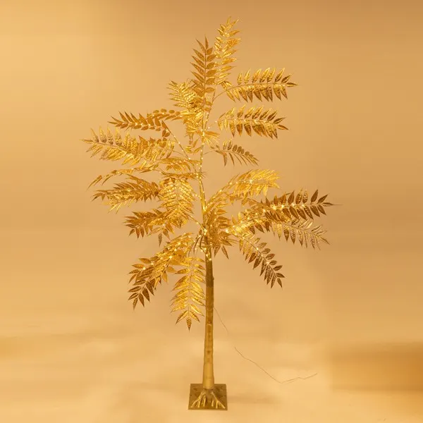 XMAS ΦΩΤΙΖΟΜΕΝΟ ΔΕΝΤΡΟ ΦΟΙΝΙΚΑΣ ΧΡΥΣΟΣ 210cm 4.5V ΜΕΤΑΣΧΗΜΑΤΙΣΤΗ 180 ΘΕΡΜΑ ΛΕΥΚΑ MINI LED ΠΑΡΟΧΗ 3m IP44