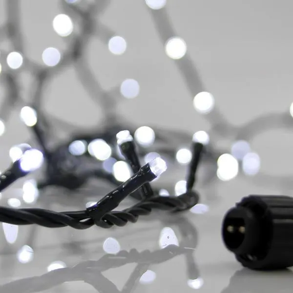 XMAS ΛΑΜΠΑΚΙ ΣΕΙΡΑ 100 LED 3mm 31V ΜΕΤΑΣΧΗΜΑΤΙΣΤΗ 4 ΕΠΕΚΤΑΣΕΙΣ ΕΩΣ 3 ΣΕΤ ΠΡΑΣΙΝΟ PVC ΚΑΛΩΔΙΟ ΛΕΥΚΟ LED ΑNA 5cm ΠΑΡΟΧΗ 3m ΙΡ44