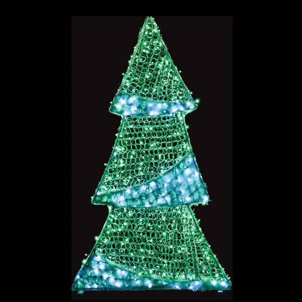 XMAS ΕΠΑΓΓΕΛΜΑΤΙΚΟ ΣΧΕΔΙΟ ΔΕΝΤΡΟ 3D ΠΡΑΣΙΝΟ & ΛΕΥΚΟ LED 200x110x23cm IP65