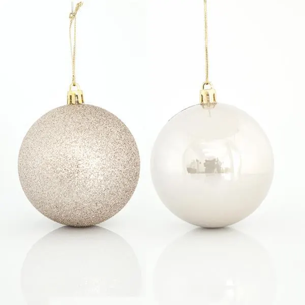 ΜΠΑΛΑ ΠΛΑΣΤΙΚΗ ΕΚΡΟΥ 2 ΠΕΡΛΕ ΚΑΙ 4 GLITTER ΣΕΤ 6ΤΜΧ 8cm