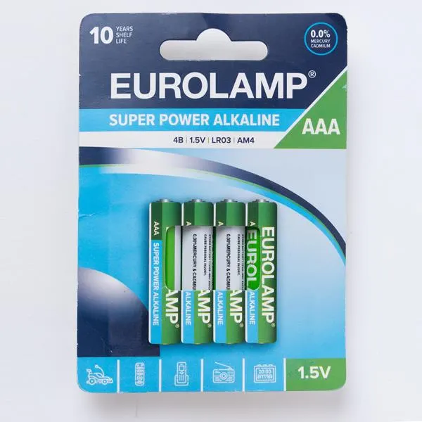 ΜΠΑΤΑΡΙΑ ΑΛΚΑΛΙΚΗ ΑΑΑ (LR03) 4τμχ 1.5V