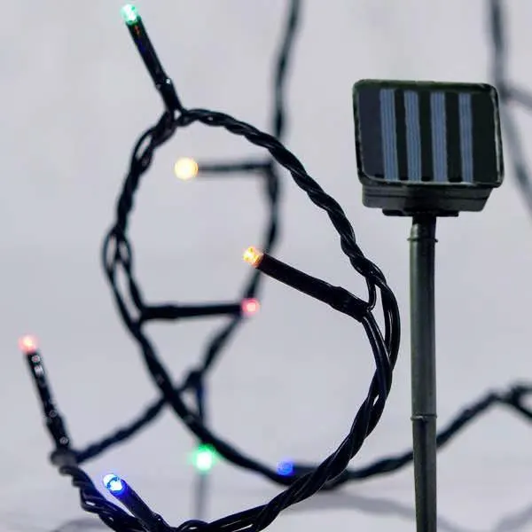 XMAS ΛΑΜΠΑΚΙ ΣΕΙΡΑ 96 LED 5mm ΗΛΙΑΚΟ ΣΥΛΛΕΚΤΗ ΜΕ ΑΙΣΘΗΤΗΡΑ ΦΩΤΟΣ ΠΡΑΣΙΝΟ PVC ΚΑΛΩΔΙΟ ΧΡΩΜΑΤΙΣΤΟ LED ΑΝΑ 10cm ΠΑΡΟΧΗ 1m IP44