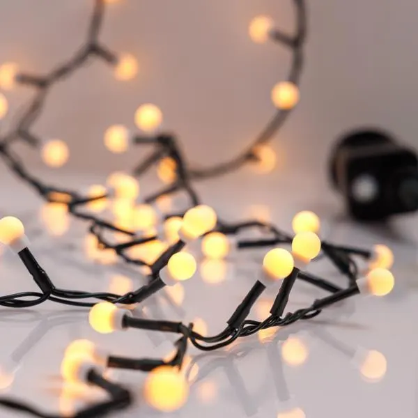 XMAS ΛΑΜΠΑΚΙ ΣΕΙΡΑ 300 LED 3mm ΛΕΥΚΕΣ ΜΠΑΛΙΤΣΕΣ 0.9cm 31V ΜΕΤΑΣΧΗΜΑΤΙΣΤΗ ΜΕ 8 ΠΡΟΓΡΑΜΜΑΤΑ & ΜΝΗΜΗ ΠΡΑΣΙΝΟ PVC ΚΑΛΩΔΙΟ ΘΕΡΜΟ ΛΕΥΚΟ LED ΑΝΑ 3cm ΠΑΡΟΧΗ 3m IP44