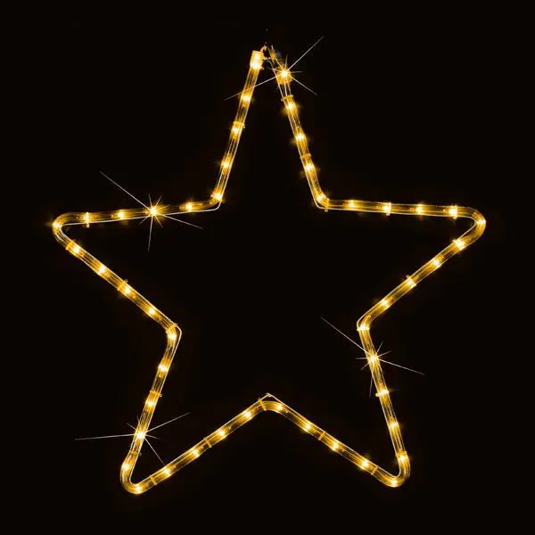 XMAS ΑΣΤΕΡΙ ΦΩΤΟΣΩΛΗΝΑΣ LED 2m ΜΟΝΟΚΑΝΑΛΟΣ ΘΕΡΜΟ ΛΕΥΚO 56x56cm IP44