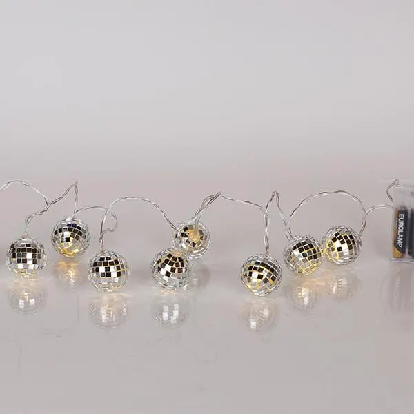 XMAS ΛΑΜΠΑΚΙ ΣΕΙΡΑ 10 LED 5mm DISCO ΜΠΑΛΙΤΣΕΣ ΜΠΑΤΑΡΙΑΣ 3AA ΜΕ ΧΡΟΝΟΔΙΑΚΟΠΤΗ ΔΙΑΦΑΝΟ PVC ΚΑΛΩΔΙΟ ΘΕΡΜΟ ΛΕΥΚΟ LED ΑΝΑ 15cm ΠΑΡΟΧΗ 30cm IP20
