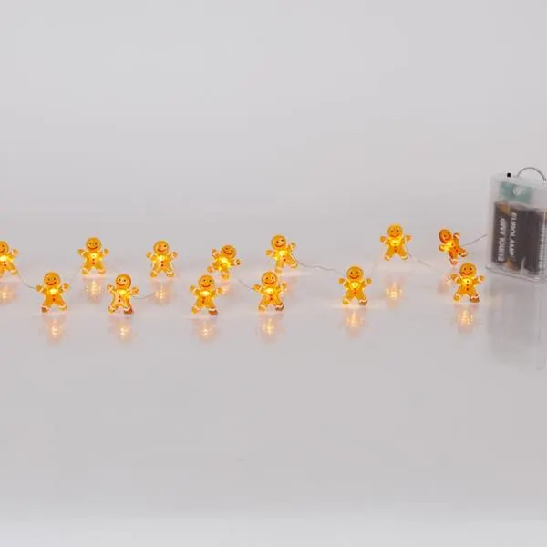 XMAS ΛΑΜΠΑΚΙ ΣΕΙΡΑ 20 MINI LED ΜΠΙΣΚΟΤΑΝΘΡΩΠΟΣ ΜΠΑΤΑΡΙΑΣ 3AA ΜΕ ΧΡΟΝΟΔΙΑΚΟΠΤΗ ΑΣΗΜΙ ΧΑΛΚΙΝΟ ΚΑΛΩΔΙΟ ΘΕΡΜΟ ΛΕΥΚΟ LED ΑΝΑ 10cm ΠΑΡΟΧΗ 30cm IP20