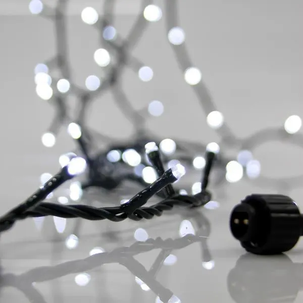 XMAS ΛΑΜΠΑΚΙ ΣΕΙΡΑ 100 LED 3mm 31V ΜΕΤΑΣΧΗΜΑΤΙΣΤΗ 4 ΕΠΕΚΤΑΣΕΙΣ ΕΩΣ 3 ΣΕΤ ΠΡΑΣΙΝΟ PVC ΚΑΛΩΔΙΟ ΛΕΥΚΟ LED ANA 5cm ΠΑΡΟΧΗ 3m ΙΡ44