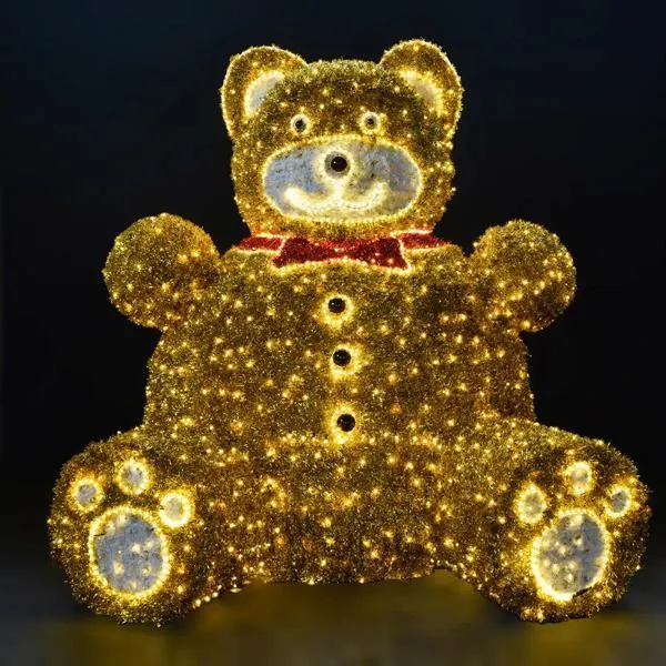 XMAS ΕΠΑΓΓΕΛΜΑΤΙΚΟ ΣΧΕΔΙΟ 3D ΑΡΚΟΥΔΑΚΙ ΜΕ ΚΙΤΡΙΝΗ LED ΦΩΤΟΣΩΛΗΝΑ & ΘΕΡΜΟ ΛΕΥΚΟ LED IP65