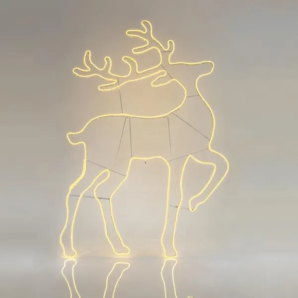 XMAS ΤΑΡΑΝΔΟΣ ΝΕΟΝ ΦΩΤΟΣΩΛΗΝΑΣ LED 10m ΜΟΝΟΚΑΝΑΛΟΣ ΘΕΡΜΟ ΛΕΥΚΟ 140x93cm IP44