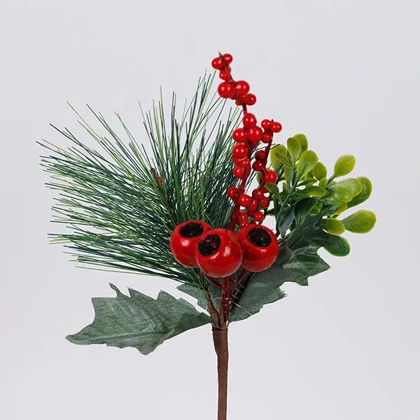 ΚΛΑΔΙ ΜΕ BERRIES ΚΟΚΚΙΝΑ ΚΑΙ ΠΕΥΚΟΒΕΛΟΝΑ 25cm