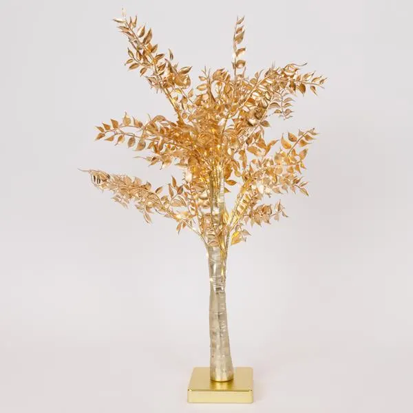 XMAS ΦΩΤΙΖΟΜΕΝΟ ΔΕΝΤΡΟ ΛΑΓΟΜΗΛΙΑ ΧΡΥΣΟ 60cm ΜΠΑΤΑΡΙΑΣ 3AA ΧΡΟΝΟΔΙΑΚΟΠΤΗ 40 MINI LED ΘΕΡΜΑ ΛΕΥΚΑ IP20