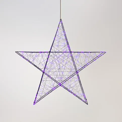 ΑΣΤΕΡΙ ΦΩΤΙΖΟΜΕΝΟ 78cm, 240 LED, 4,5V ΜΕΤΑΣΧΗΜΑΤΙΣΤΗ, TIMER, ΜΑΥΡΟΣ ΜΕΤΑΛΛΙΚΟΣ ΣΚΕΛΕΤΟΣ, ΜΑΥΡΟ ΧΑΛΚΙΝΟ ΚΑΛΩΔΙΟ, ΜΩΒ LED, ΠΡΟΕΚΤΑΣΗ ΠΑΡΟΧΗΣ 5m, IP44