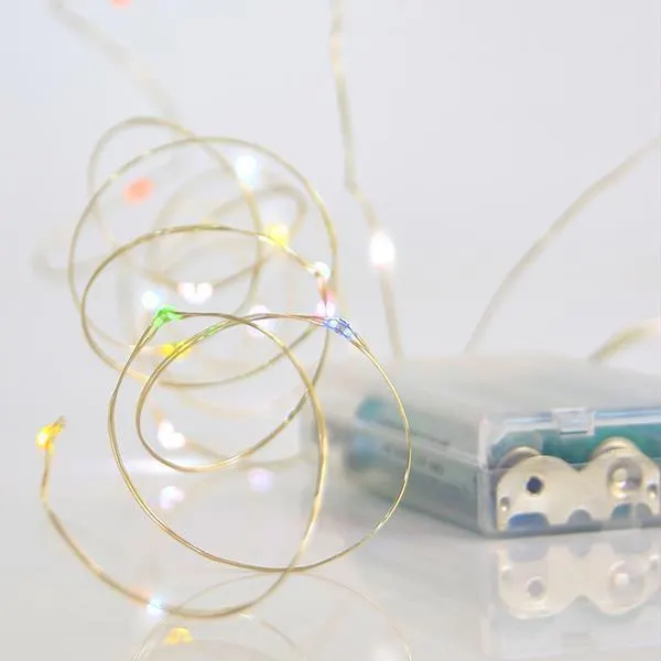 XMAS ΛΑΜΠΑΚΙ ΣΕΙΡΑ 20 MINI LED ΜΠΑΤΑΡΙΑΣ 3AA ΑΣΗΜΙ ΧΑΛΚΙΝΟ ΚΑΛΩΔΙΟ ΧΡΩΜΑΤΙΣΤΟ LED ΑΝΑ 10cm ΠΑΡΟΧΗ 10cm IP20