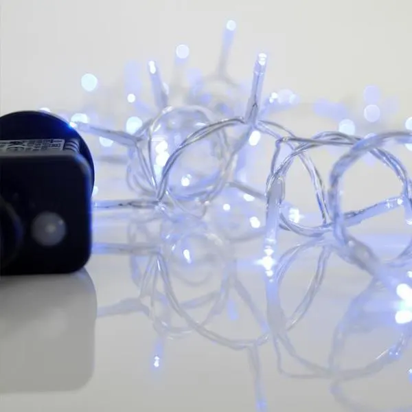 XMAS ΛΑΜΠΑΚΙ ΣΕΙΡΑ 240 LED 3mm 31V ΜΕΤΑΣΧΗΜΑΤΙΣΤΗ ΜΕ 8 ΠΡΟΓΡΑΜΜΑΤΑ ΔΙΑΦΑΝΟ PVC ΚΑΛΩΔΙΟ ΜΠΛΕ LED ΑΝΑ 5cm ΠΑΡΟΧΗ 3m ΙΡ44
